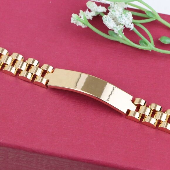 "Elegant Rose Gold Bracelet in Polished Link Design, XPBL1139 - Picture 11 of 12